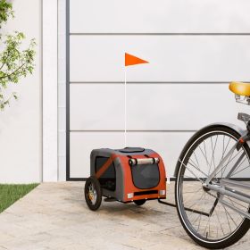 Pet Bike Trailer Orange and Gray Oxford Fabric and Iron