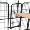 Dog Playpen 8 Panels Steel 31.5"x31.5" Black