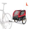 Dog Bike Trailer Foldable Pet Cart with 3 Entrances for Travel