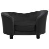 Dog Sofa Black 27.2"x19.3"x15.7" Plush and Faux Leather