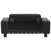 Dog Sofa Black 31.9"x16.9"x12.2" Plush and Faux Leather