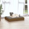 Dog Bed Honey Brown 24.2"x19.3"x3.5" Solid Wood Pine