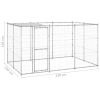 Outdoor Dog Kennel Galvanized Steel with Roof 78.1 ft²