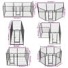 Dog Playpen 8 Panels Steel 31.5"x39.4" Black