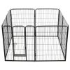 Dog Playpen 8 Panels Steel 31.5"x39.4" Black