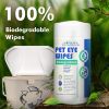 Pet Eye Wipes for Dogs Cats Puppies and Kittens 100 Count Natural and Aromatherapy Medicated Removes Dirt Crust and Discharge Soft and Gentle